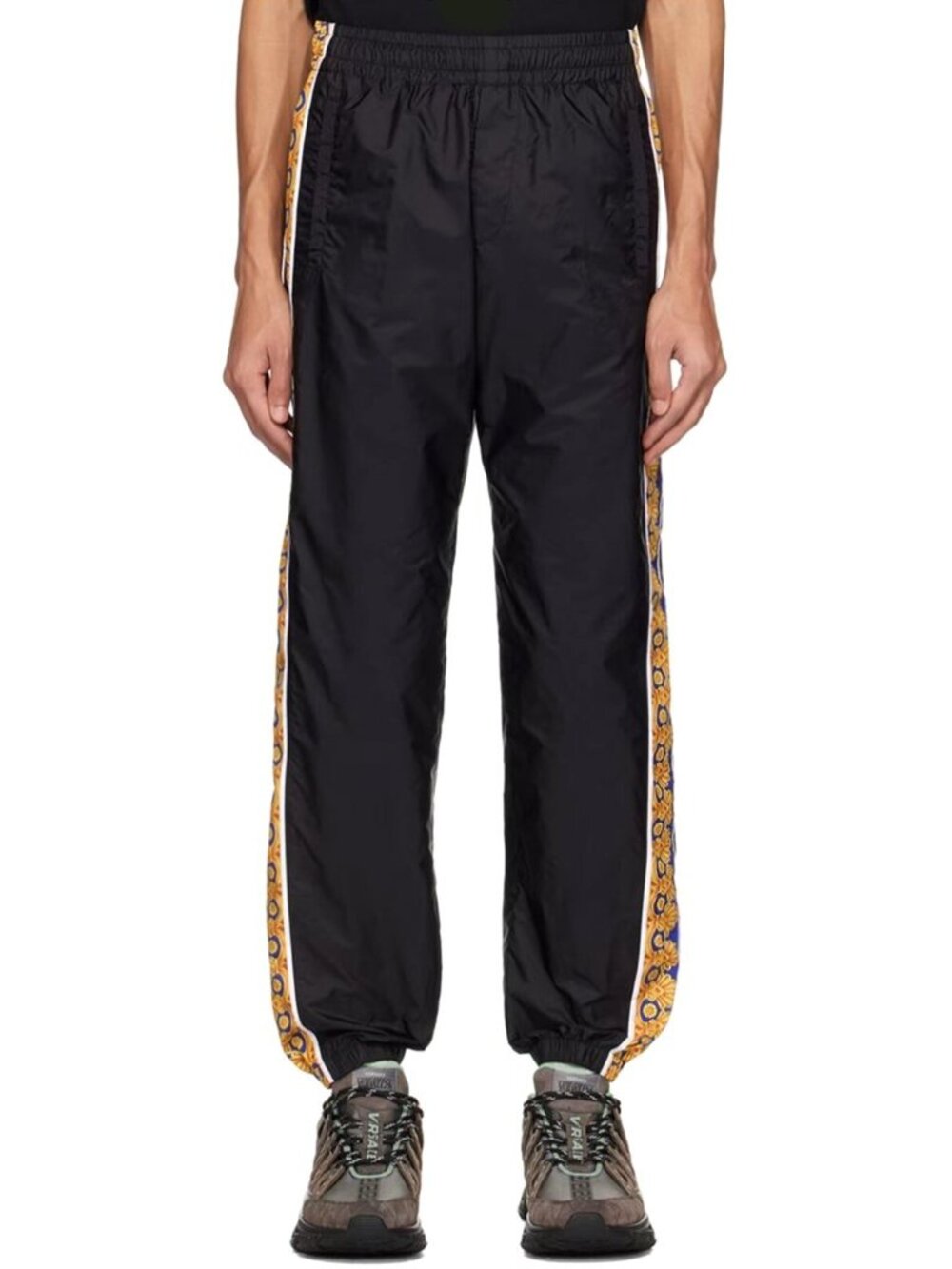 Versace Men's Barocco Print Joggers Sweatpants Pants Black Multi Size 50 / US 34